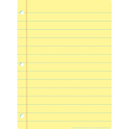 Ashley Productions Smart Poly Single Sided PosterMat Pals, Yellow Notebook Paper, 13x9.5 95321